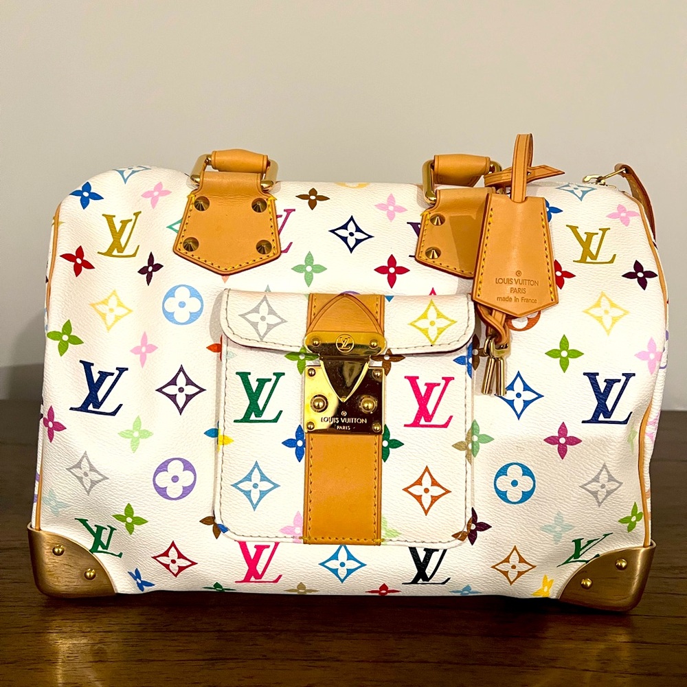 Louis Vuitton Monogram Multicolore Speedy 30 White Handbag